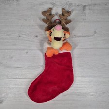 Disney Tigger Plush Christmas Stocking Xmas 3D Head 14x8" Winnie The Pooh 