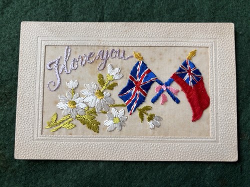 Ww1 silk postcard - postcard,, i