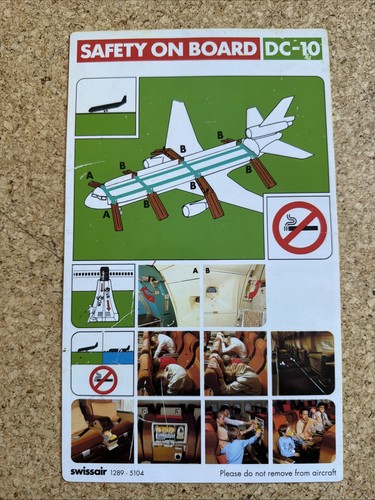 Vintage swissair safety - vintage, dc-10