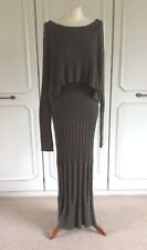 HEBBEDING lagenlook knit long skirt and top set small -uk 8-10 sap green