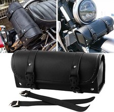 Motorcycle Saddle Bag PU Leather Waterproof Motorbike Tools Roll Storage UK