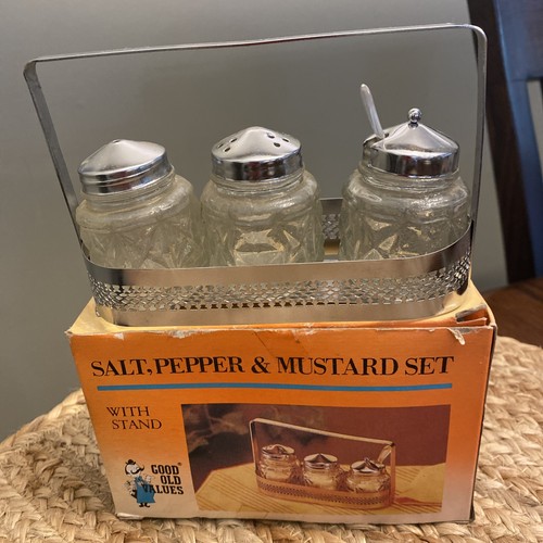 Vintage salt pepper mustard - pepper, &