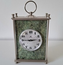 Malnija Vega Green Serpentine Mantel Clock Mid 20th Century Soviet Russian