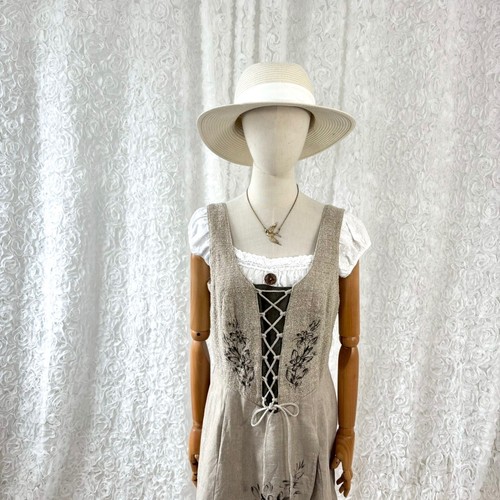 Vintage linen dirndl dress - vintage,