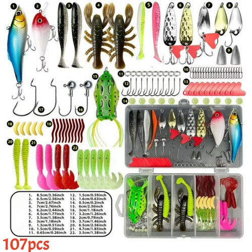 107pcs fishing lures kit - fishing,
