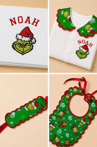 Christmas grinch white baby - christmas,