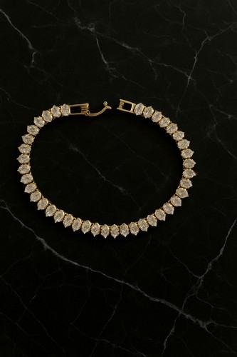 Gold tennis bracelet - gold,