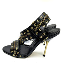 Zara Black Gold Zip High Heel
