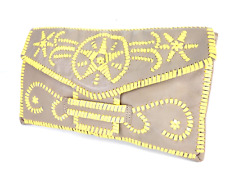 Jigsaw Leather Clutch Taupe