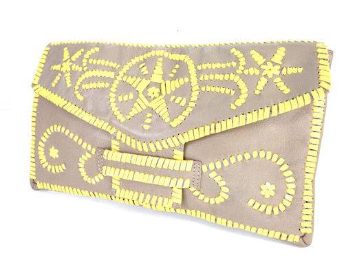 Jigsaw leather clutch - jigsaw,