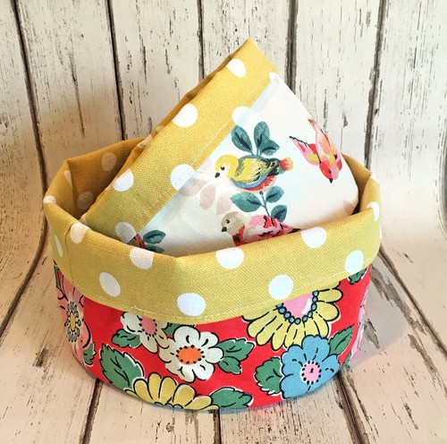 Handmade fabric storage basket