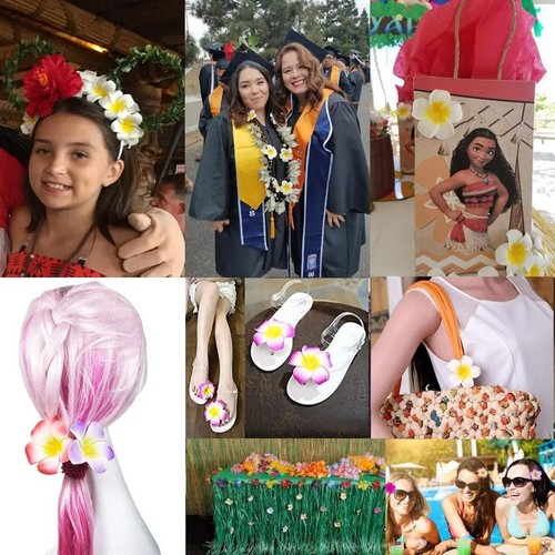 50pcs white foam hawaiian - 2.4",