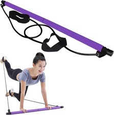 Pilates Bar Kit with Resistance Bands for Home Gym Yoga & Workout Unisex Used