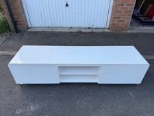 Dwell high gloss white tv unit cabinet 180 cm W, 45 cm D, 45 cm H