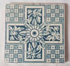 PILKINGTON TILE FLORAL TWO  TONE SYMMETRICAL CROSS DESIGN