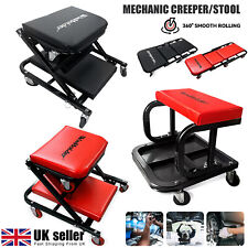 36" Z-Creeper Seat 2in1 Folding Car Creeper Padded Crawler Board Mechanics Stool