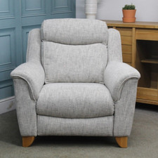 PARKER KNOLL MANHATTAN ELECTRIC RECLINER ARMCHAIR, LUNA SILVER FABRIC RRP £2016.