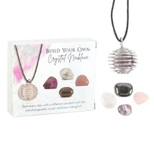 Crystal Necklace Kit | 4 Interchangeable Tumblestones & Spiral Cage Pendant