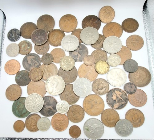 Old british coin - old,