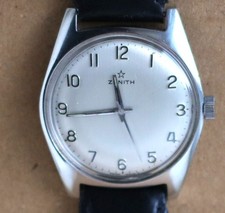 VINTAGE ZENITH STAINLESS STEEL WRIST WATCH MANUAL WINDER 1950s