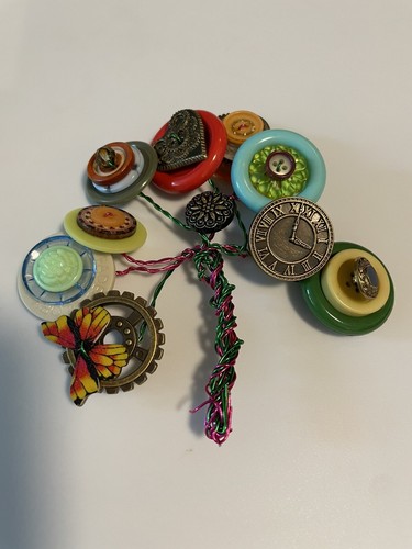 Handmade button flower art - handmade,