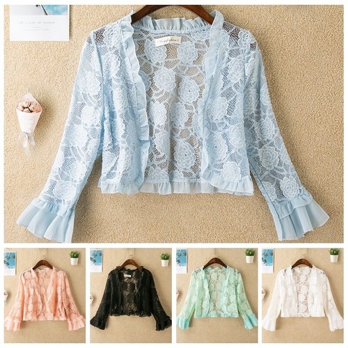 Lace chiffon sheer short - chiffon,