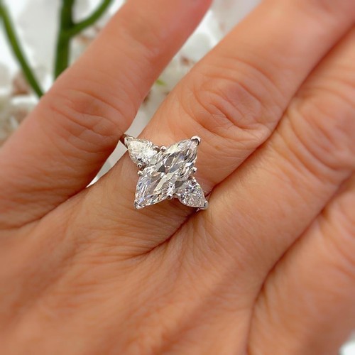 Marquise cut diamond three - cut,