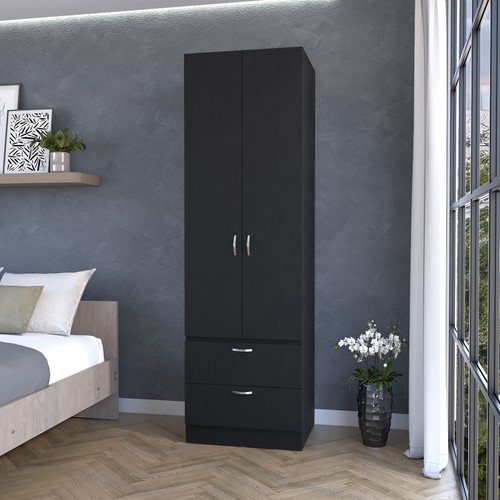 Tall wardrobe with - wardrobe, two