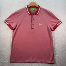 Hugo Boss Polo Shirt Mens Size XL Colour Pink Slim Fit Short Sleeve Green Label