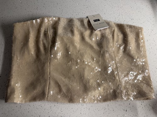 Gold sequin boob tube 18 - tube,