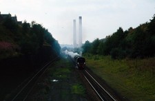 Original AGFA 35mm Rail Slide: MAINLINE STEAM: 34092: ARMLEY CANAL RD: 1980's