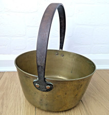 Vintage Heavy Brass Jam Pan Preserving Pan 26cm across 13cm High