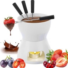 Chocolate Cheese Fondue Pot Set,Ceramic Cheese Melting Pot,Porcelain Melting Pot