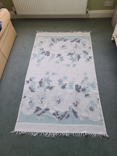 Pastel floral cotton rug - pastel,