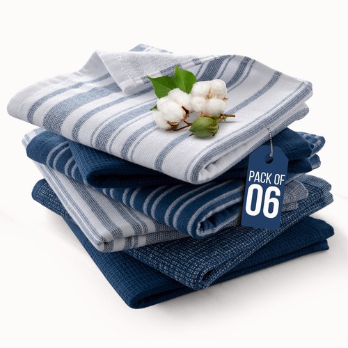 6pc kitchen towel set tea - 6pc,
