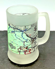 HARLEY DAVIDSON  BEER TANKARD ROAD MAP GLASS