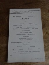 RMS QUEEN MARY BREAKFAST MENU