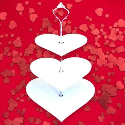 Tier heart shaped acrylic - 3-tier, heart-shaped