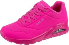 Skechers Women's Girls Uno-Night Shades Trainers Neon Hot pink  Size UK 2.5