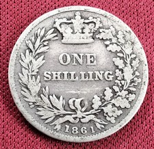 1861 ONE SHILLING 1s SILVER