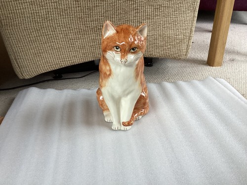 Ginger cat glazed ceramic - glazed,