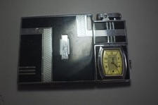 VINTAGE RONSON ART DECO QUEENPACT CIGARETTE CASE  WATCHLIGHTER  LIGHTER.