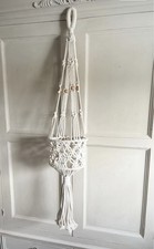 Homesense Macrame Plant Hanging Pot Holder  cream  VGC Boho Home Decor