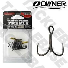 OWNER 2X STRONG TREBLE HOOKS BARBED BLACK CHROME - ST41BC - PREDATOR FISHING