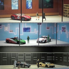 1/64 Vehicle Model Display Case 1/64 Scenery Diorama Parking Lot Car Garage