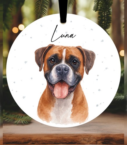 Boxer dog christmas bauble - christmas,