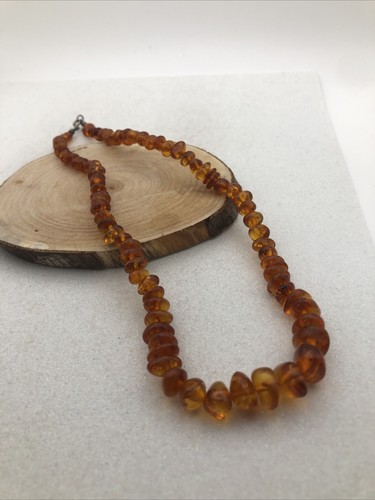 Vintage amber copal necklace - amber,