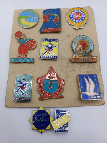 Vintage butlins enamel badges - enamel,