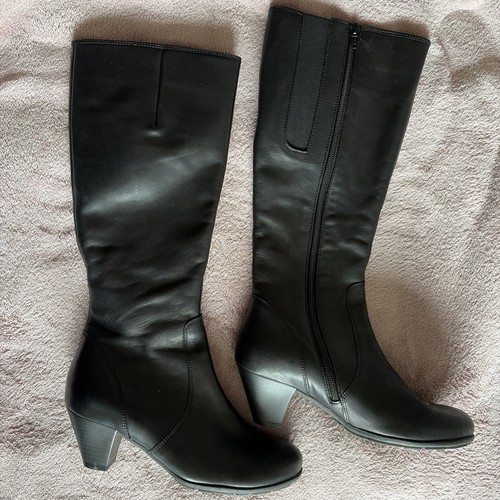 Black leather gabor knee high - leather, knee-high