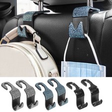 2x Car Rear Seat Hooks Diamond Bling Rhinestones Hanger Organizer Accessories